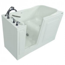 Gelcoat 5 ft. Walk-In Soaker Tub with Left-Hand Quick Drain and Cadet Right-Height Toilet in White