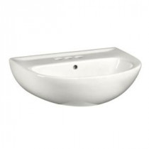 Evolution 5-1/2 in. Pedestal Sink Basin with 4 in. Faucet Centers in White