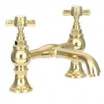 2-Handle Claw Foot Tub Faucet without Hand Shower in Polished Brass