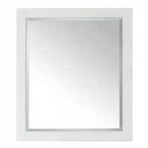 Transitional 32 in. L x 28 in. W Framed Wall Mirror in White