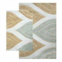 Davenport 21 in. x 34 in. and 24 in. x 40 in. 2-Piece Bath Rug Set in Spa