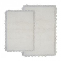 Crochet 21 in. x 34 in. and 17 in. x 24 in. 2-Piece Bath Rug Set in Ivory