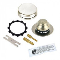 Universal NuFit Foot Actuated Bathtub Stopper with Grid Strainer, Innovator Overflow Silicone, 2-Pin Kit, Brushed Nickel