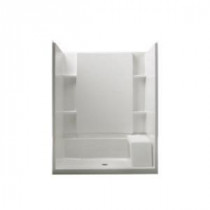 Accord 36 in. x 60 in. x 74-1/2 in. Standard Fit Shower Kit with Seat in White