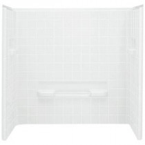 All Pro 60 in. x 31-1/2 in. x 59 in. 4-piece Direct-to-Stud Tub Surround in White