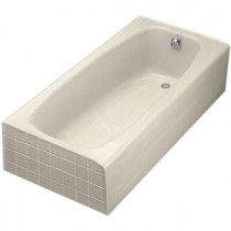 Dynametric 5 ft. Right-Hand Drain Cast Iron Integral Apron Bathtub in Biscuit