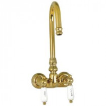 TW36 2-Handle Claw Foot Tub Faucet without Handshower in Polished Brass