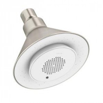 Moxie 1-Spray 5 in. Showerhead with Wireless Speaker in Vibrant Brushed Nickel