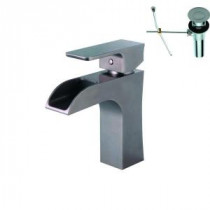 Single Hole 1-Handle Bathroom Faucet in Brushed Nickel with Pop-Up Drain