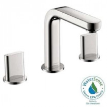 Metris S 8 in. Widespread 2-Handle Mid-Arc Bathroom Faucet in Brushed Nickel