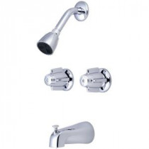 2-Handle 1-Spray Tub and Shower Faucet in PVD Polished Chrome