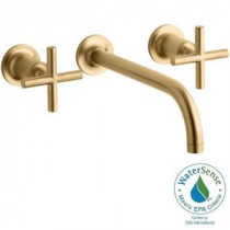 Purist Wall-Mount 2-Handle Bathroom Faucet Trim Kit in Vibrant Moderne Brushed Gold