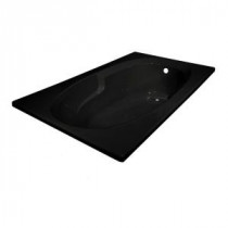 Classic 6 ft. Reversible Drain Drop-in Soaking Bathtub in Black