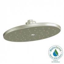 Waterhill 1-Spray 10 in. Eco-Performance Rainshower Showerhead Featuring Immersion in Brushed Nickel