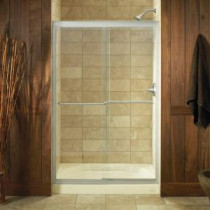 Fluence 47-5/8 in. x 70-5/16 in. Semi-Framed Bypass Shower Door in Matte Nickel with Clear Glass