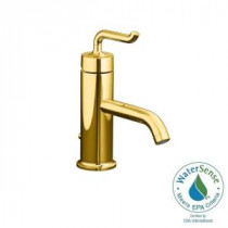 Purist Single Hole Single Handle Low-Arc Bathroom Faucet in Vibrant Modern Polished Gold