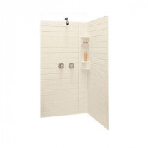 38 in x 38 in. x 71 5/8 in. 3-piece Easy Up Adhesive Neo Angle Shower Wall in Bone