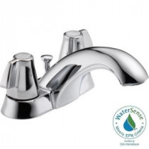 Classic 4 in. Centerset 2-Handle Bathroom Faucet in Chrome with Metal Pop-Up Assembly