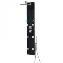 59 in. H x 10 in. W x 3 in. D Full Install 6-Jet Shower Panel System in Black Tempered Glass