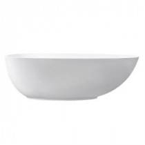 VersaStone Muse 5.58 ft. Surface Center Drain Oval Bathtub in White