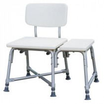 Bath Safety Bariatric Transfer Bench with Back in White