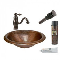 All-in-One Wide Rim Oval Self Rimming Hammered Copper Bathroom Sink in Oil Rubbed Bronze