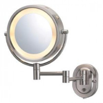 5X Halo Lighted 13 in. L x 9.5 in. W Wall Mount Mirror in Nickel