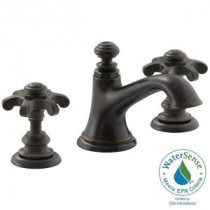 Artifacts 8 in. Widespread 2-Handle Bell Design Bathroom Faucet in Oil Rubbed Bronze with Prong Handles