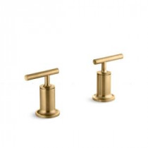Purist 2-Handle Deck or Wall-Mount High-Flow Bath Valve Trim Kit in Vibrant Modern Brushed Gold (Valve Not Included)