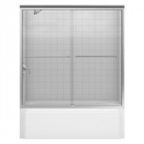 Fluence 59-5/8 in. x 58-5/16 in. Heavy Semi-Framed Sliding Tub/Shower Door in Brushed Nickel with Clear Glass