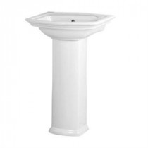 Washington 460 Vitreous China Pedestal Combo Bathroom Sink in White