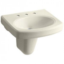 Pinoir Wall-Mount Bathroom Sink with Centers in Almond