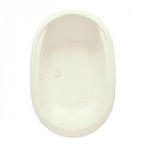 Velencia II 6 ft. Center Drain Acrylic Whirlpool Bath Tub Pump Location 2 with Heater in Biscuit