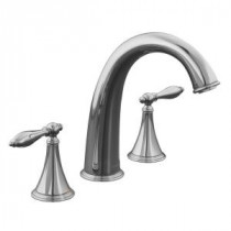 Finial 8 in. 2-Handle Low-Arc Bathroom Faucet Trim with Lever Handles in Polished Chrome (Valve Not Included)