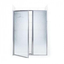 Legend Series 41 in. x 66 in. Framed Hinge Swing Shower Door with Inline Panel in Chrome with Obscure Glass