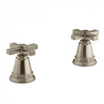 Pinstripe Bath or Deck-Mount High-Flow Bath Valve Trim with Cross Handle in Vibrant Brushed Bronze (Valve Not Included)