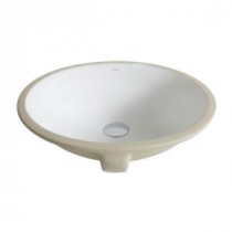 Elavo Ceramic Large Oval Undermount Bathroom Sink in White with Overflow