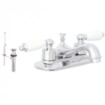 Prestige Collection Decorative 4 in. Centerset 2-Handle Bathroom Faucet with Pop-Up in Chrome