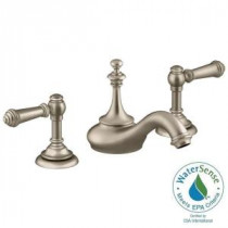Artifacts 8 in. Widespread 2-Handle Tea Design Bathroom Faucet in Vibrant Brushed Bronze with Lever Handles