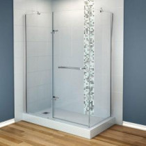 Reveal 33-7/8 in. x 60 in. x 71.5 Corner Shower Enclosure with Chrome Frame and Clear Glass
