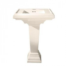 Town Square Pedestal Combo Bathroom Sink with Single Hole in Linen