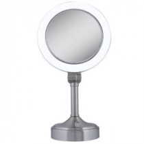 Surround Light 10X/1X Vanity Mirror in Satin Nickel