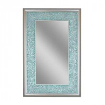 34 in. L x 22 in. W Coastal Ivy Mirror in Brush Stainless Frame