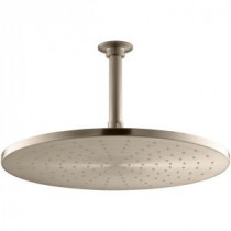 1-Spray 14 in. Contemporary Raincan Round Showerhead with Katalyst Spray in Vibrant Brushed Bronze
