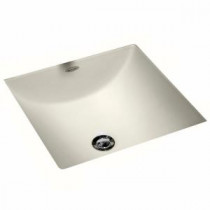 Studio Carre Square Undercounter Bathroom Sink with Less Faucet Deck in Linen