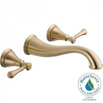Cassidy 2-Handle Wall Mount Bathroom Faucet with High-Arc in Champagne Bronze