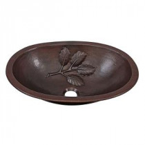 Franklin Leaf Custom Made Dual Mount Handmade Pure Solid Copper Bathroom Sink with Bowl Design in Aged Copper