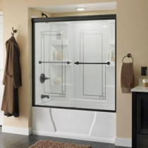 Panache 59-3/8 in. x 58-1/8 in. Bypass Sliding Tub Door in Oil Rubbed Bronze with Semi-Framed Mission Glass