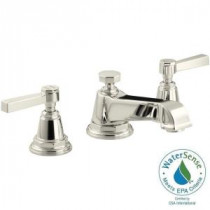 Pinstripe Pure 8 in. Widespread 2-Handle Low-Arc Bathroom Faucet in Vibrant Polished Nickel