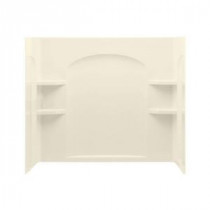 Ensemble 33-1/4 in. x 60 in. x 55-1/4 in. 3-piece Direct-to-Stud Tub Wall Set with Backer in Biscuit